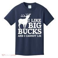 I Like Big Bucks And I Cannot Lie Deer Hunting Kids T-Shirt thumb 0
