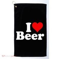 I Love Beer I Heart Beer Golf Towel thumb 0