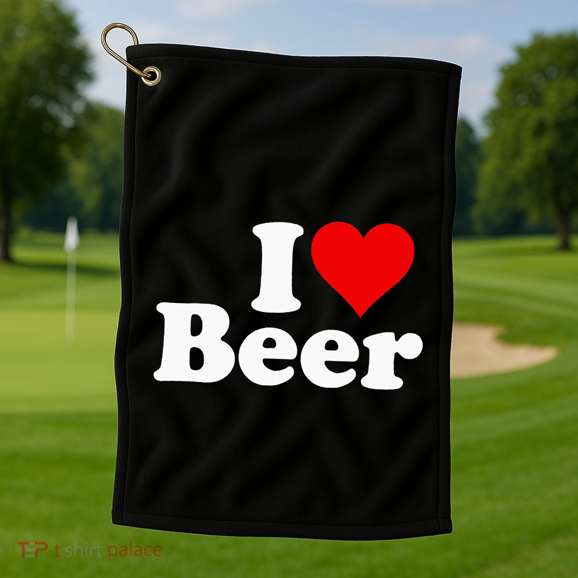 I Love Beer I Heart Beer Golf Towel