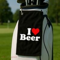 I Love Beer I Heart Beer Golf Towel thumb 2