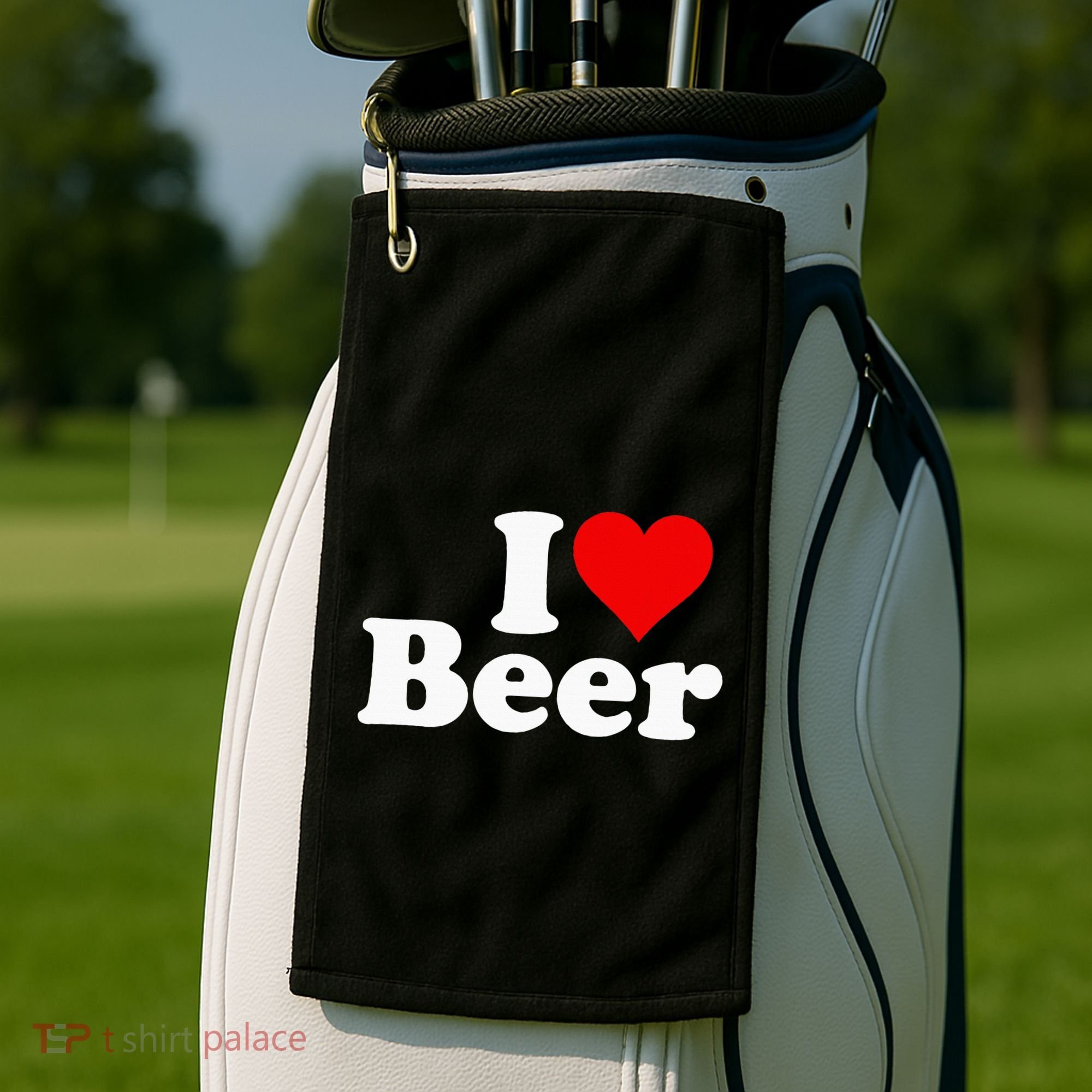 I Love Beer I Heart Beer Golf Towel