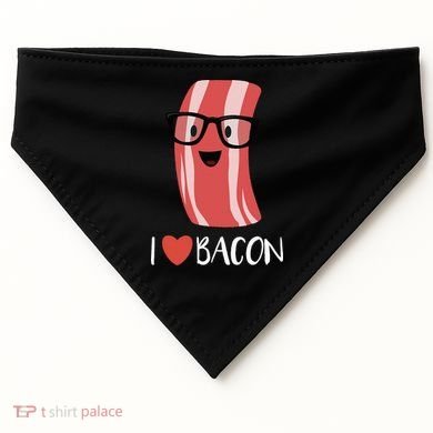 I Love Bacon Geeky Glasses USA-Made Doggie Bandana