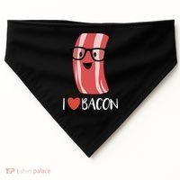 I Love Bacon Geeky Glasses USA-Made Doggie Bandana thumb 0