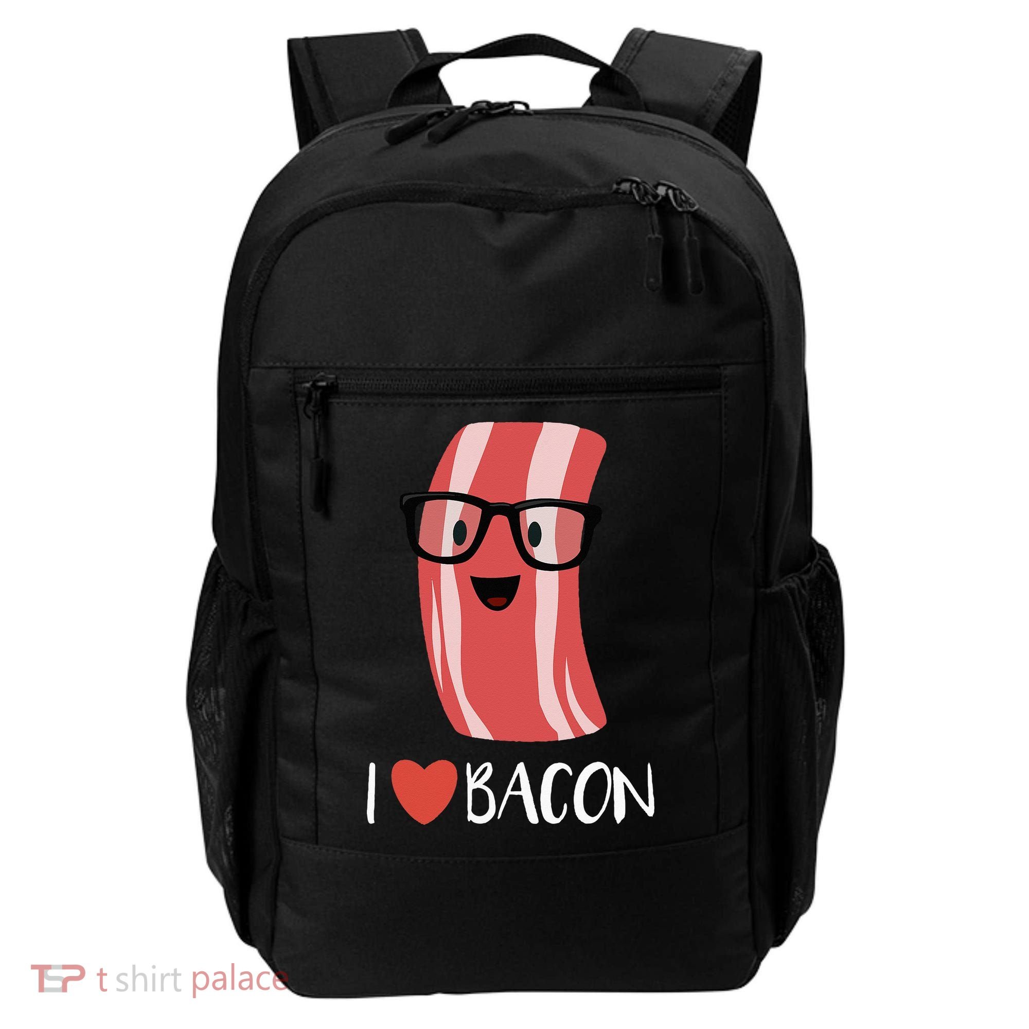 I Love Bacon Geeky Glasses Backpack