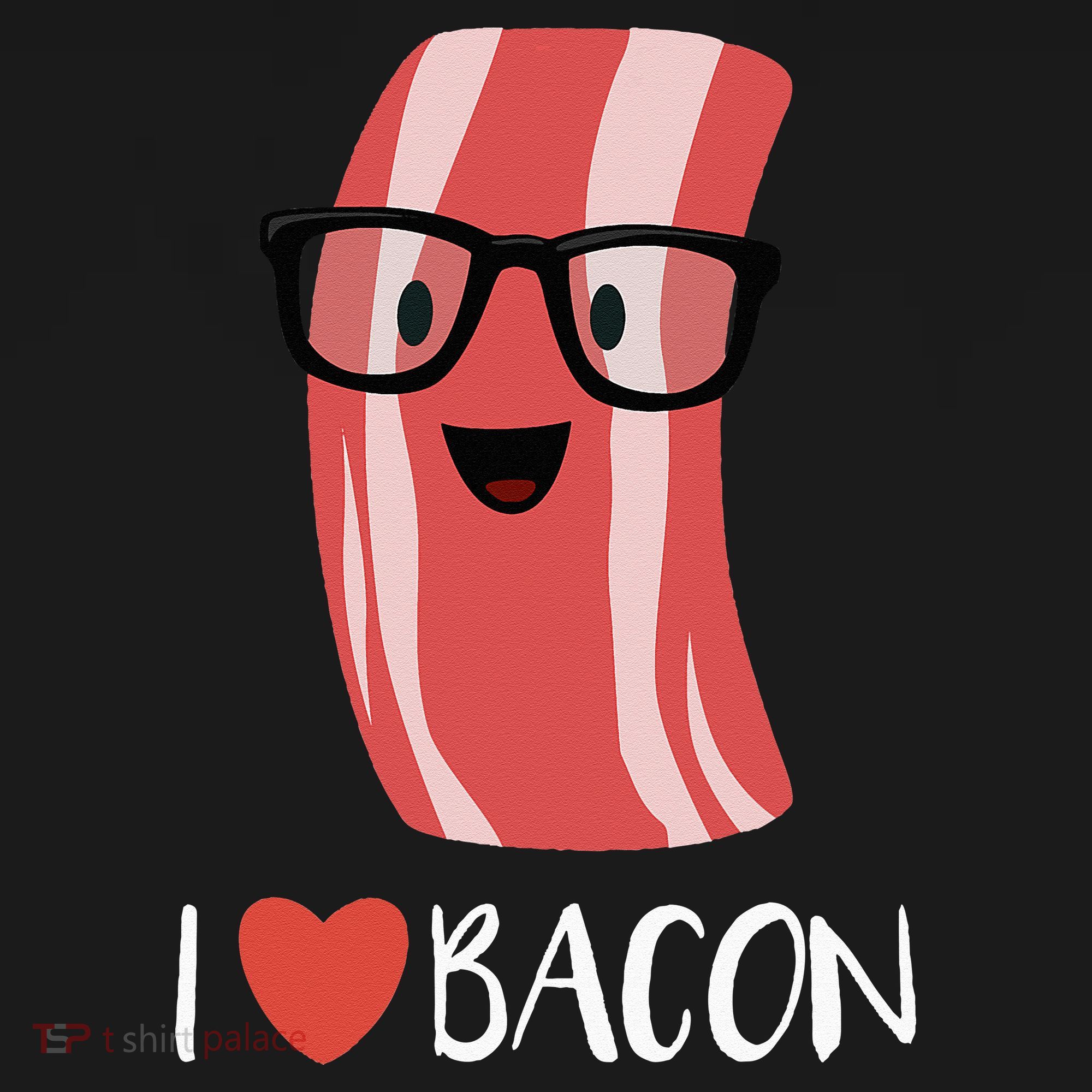 I Love Bacon Geeky Glasses Bucket Hat