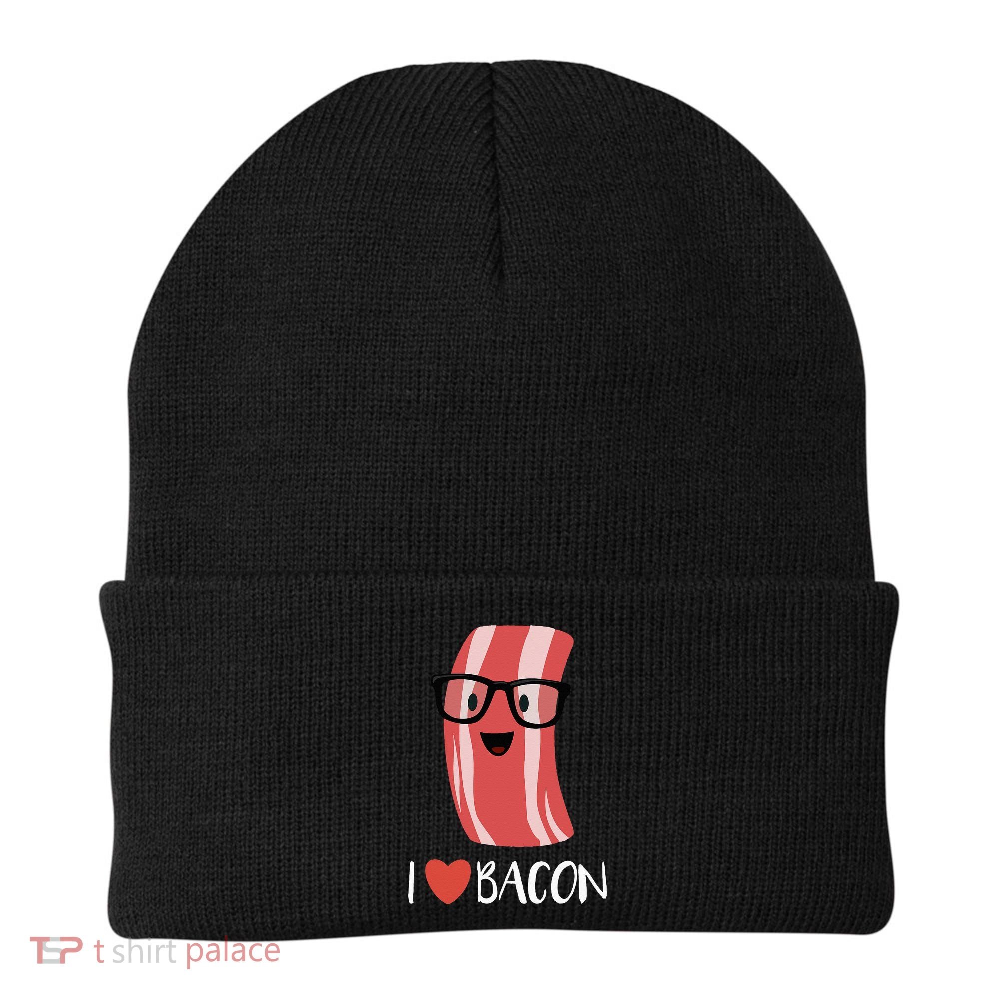 I Love Bacon Geeky Glasses Beanie