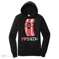 I Love Bacon Geeky Glasses Women's Hoodie thumb 0