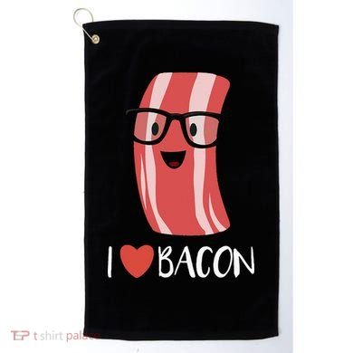 I Love Bacon Geeky Glasses Golf Towel