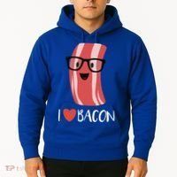 I Love Bacon Geeky Glasses Hoodie thumb 2