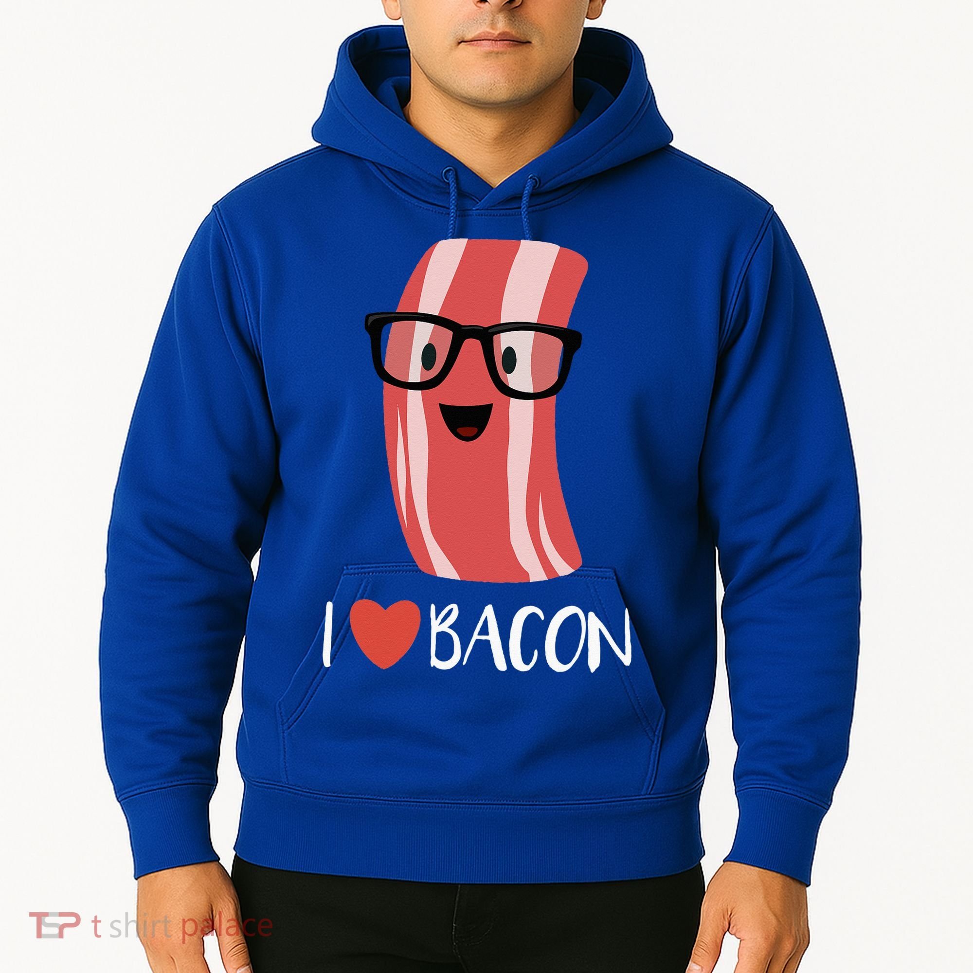 I Love Bacon Geeky Glasses Hoodie