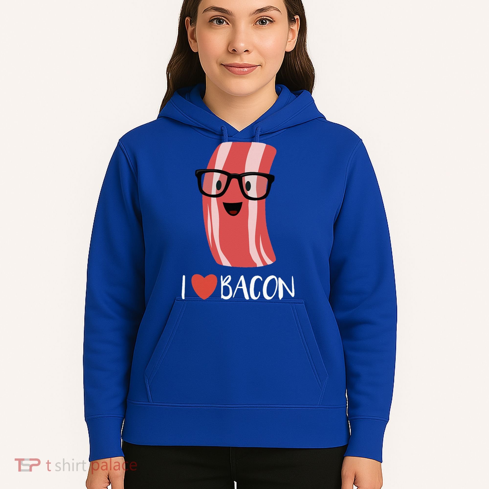 I Love Bacon Geeky Glasses Hoodie
