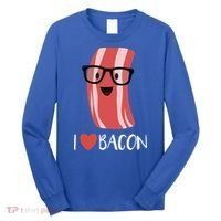 I Love Bacon Geeky Glasses Long Sleeve Shirt thumb 0
