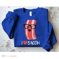 I Love Bacon Geeky Glasses Sweatshirt thumb 2
