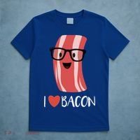 I Love Bacon Geeky Glasses T-Shirt thumb 5