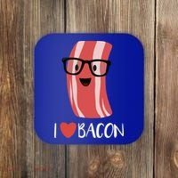 I Love Bacon Geeky Glasses Coaster thumb 0