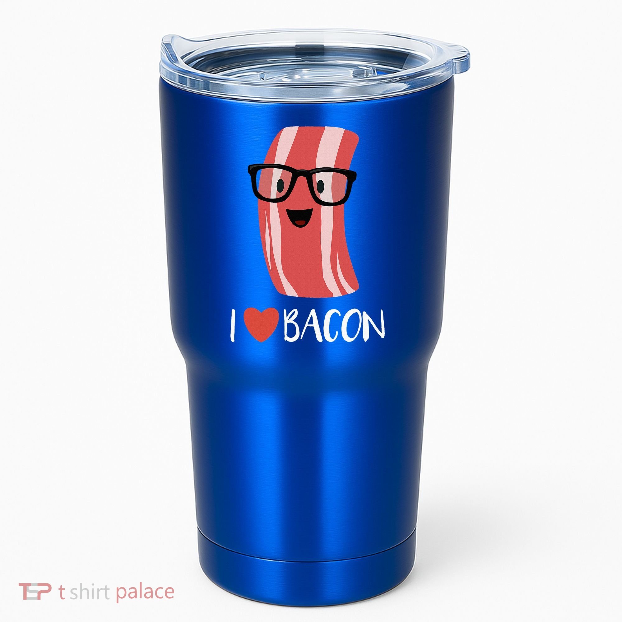 I Love Bacon Geeky Glasses Tumbler