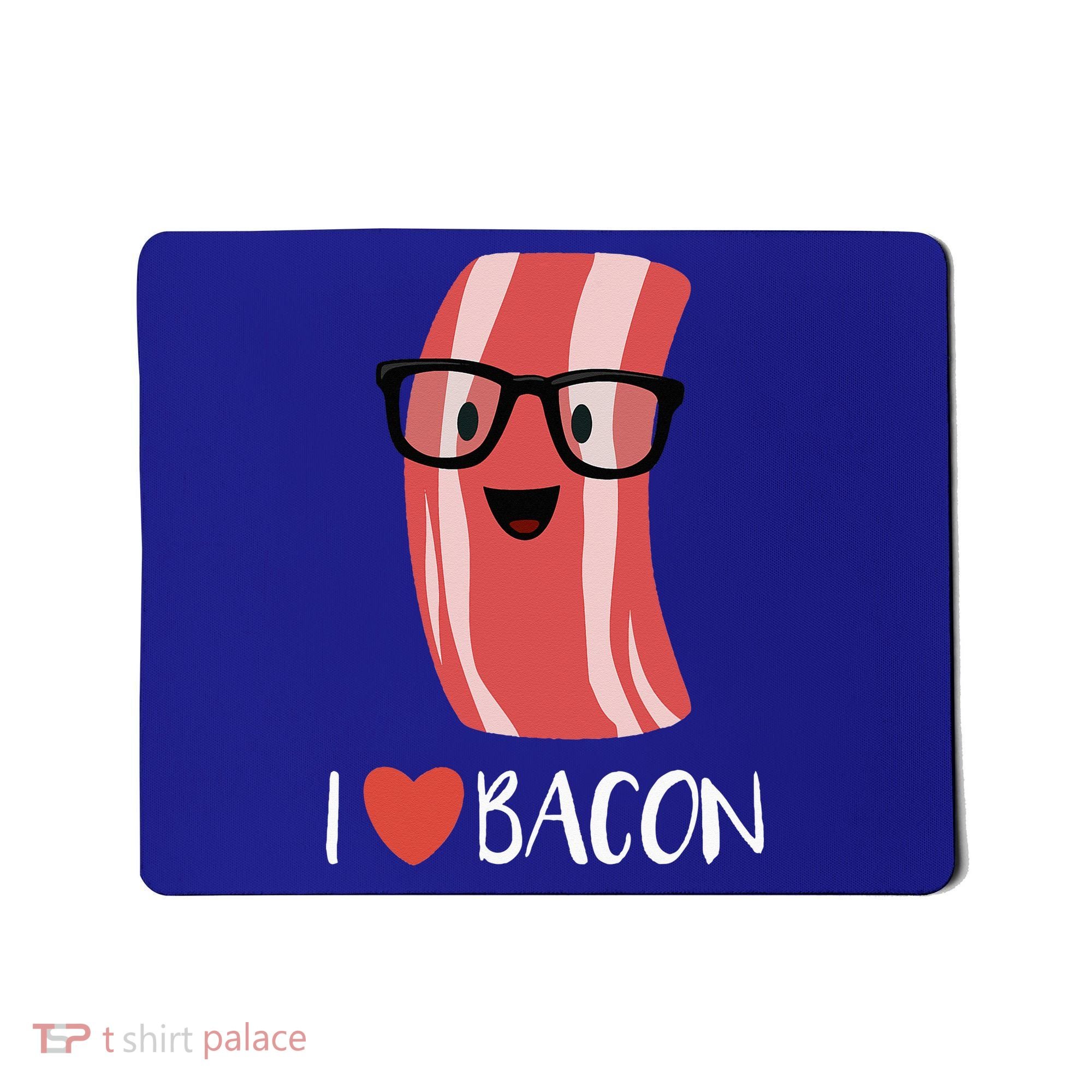 I Love Bacon Geeky Glasses Mousepad