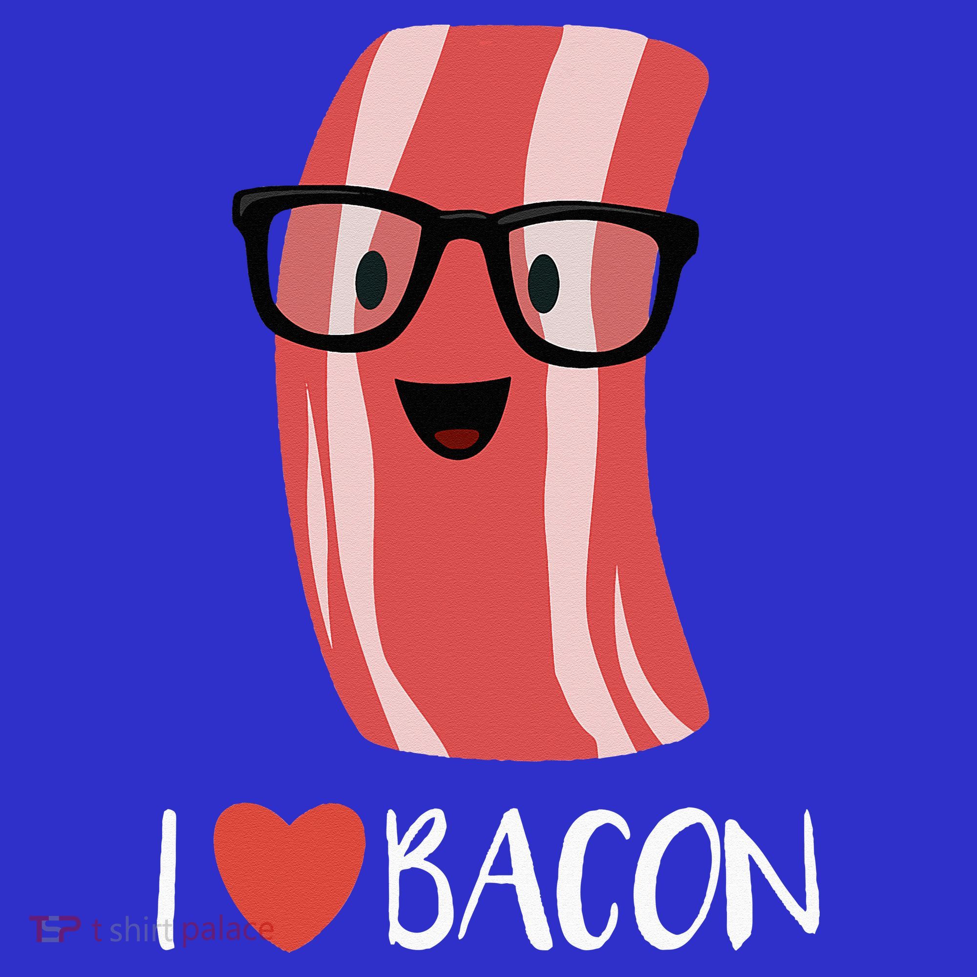 I Love Bacon Geeky Glasses Mousepad
