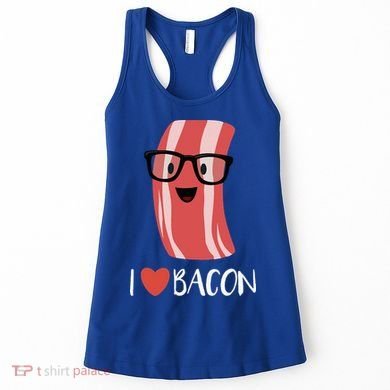 I Love Bacon Geeky Glasses Women's Tank Top