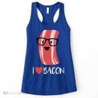 I Love Bacon Geeky Glasses Women's Tank Top thumb 0