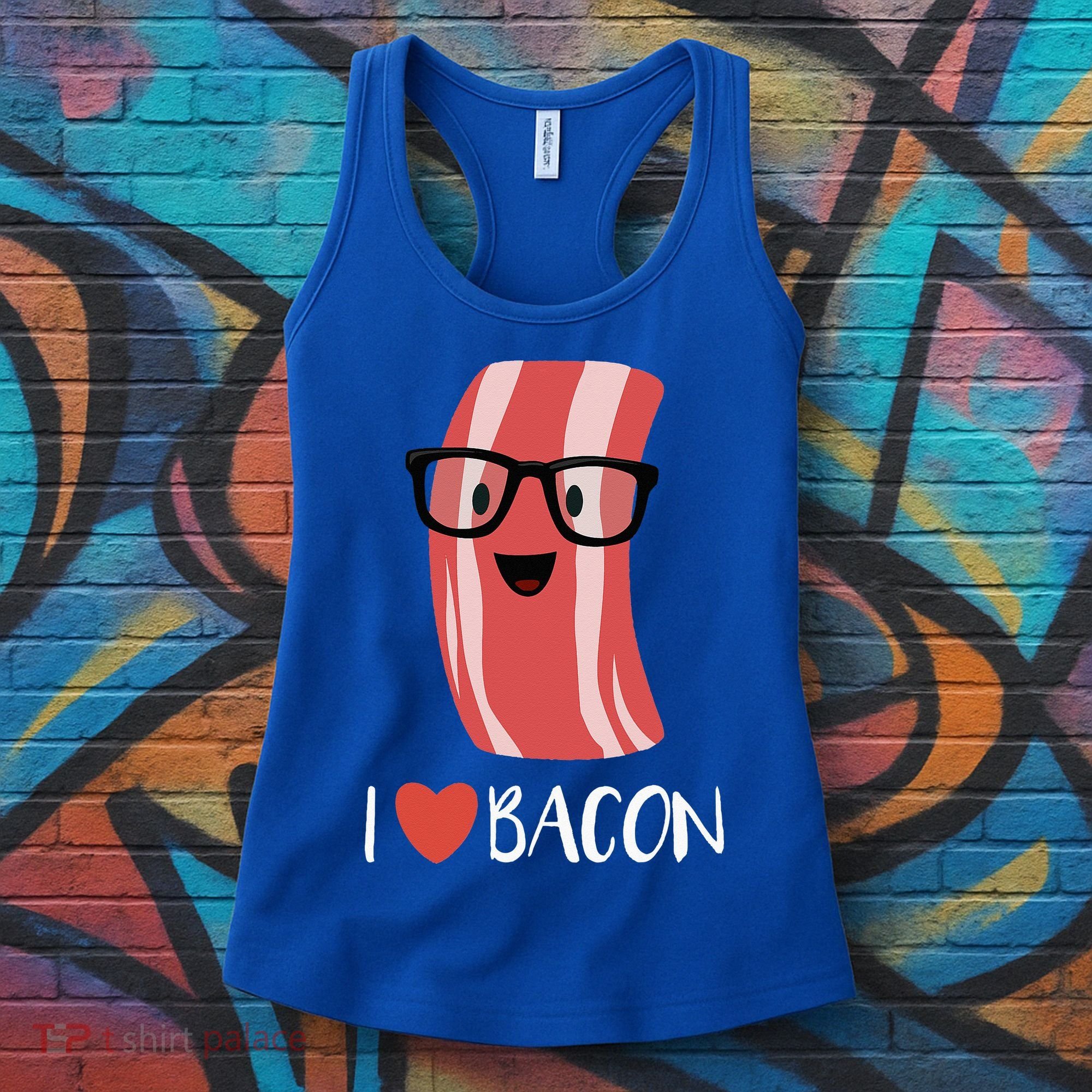 I Love Bacon Geeky Glasses Women's Tank Top
