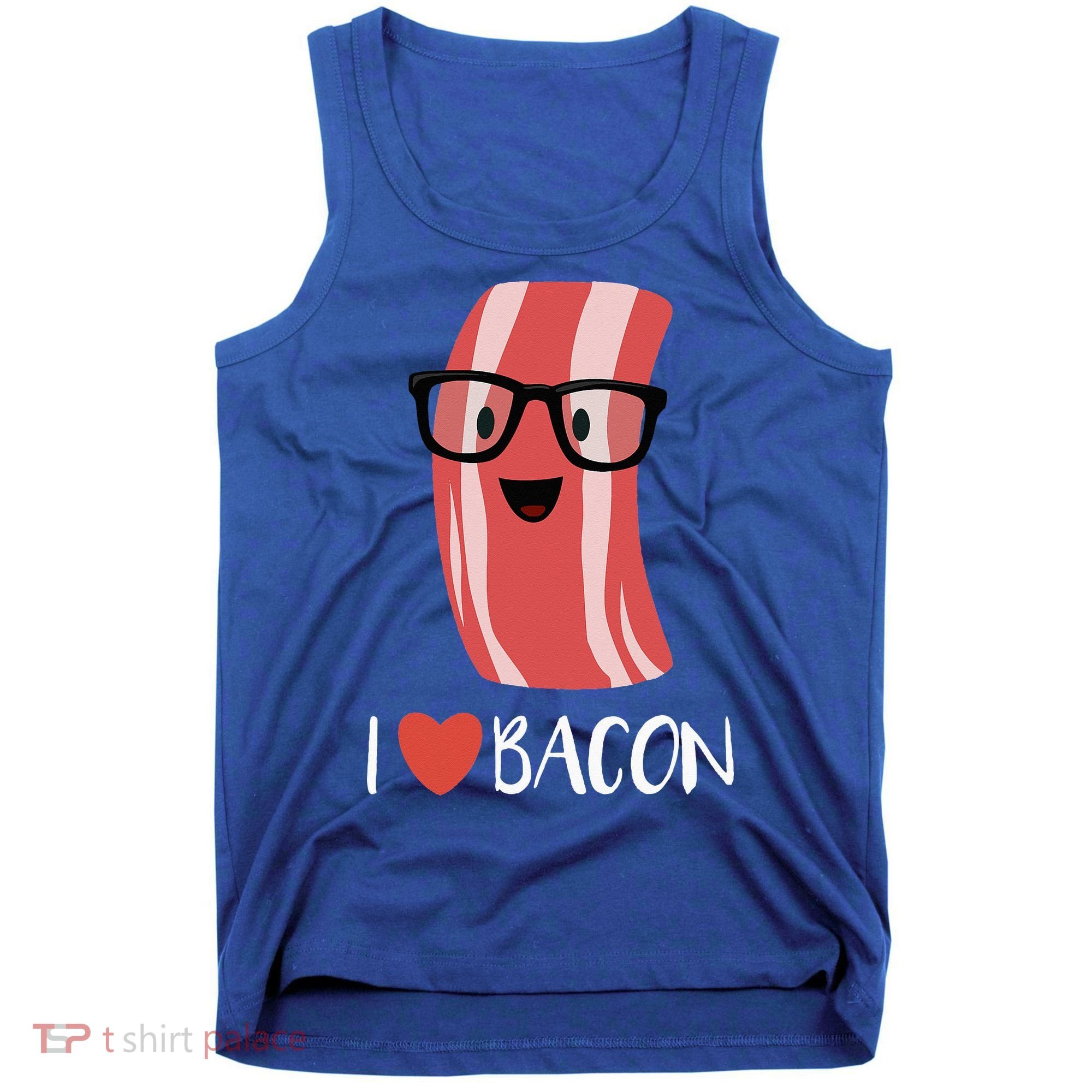 I Love Bacon Geeky Glasses Tank Top