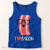 I Love Bacon Geeky Glasses Tank Top thumb 2