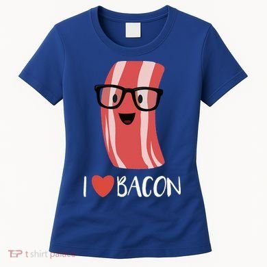 I Love Bacon Geeky Glasses Women's T-Shirt