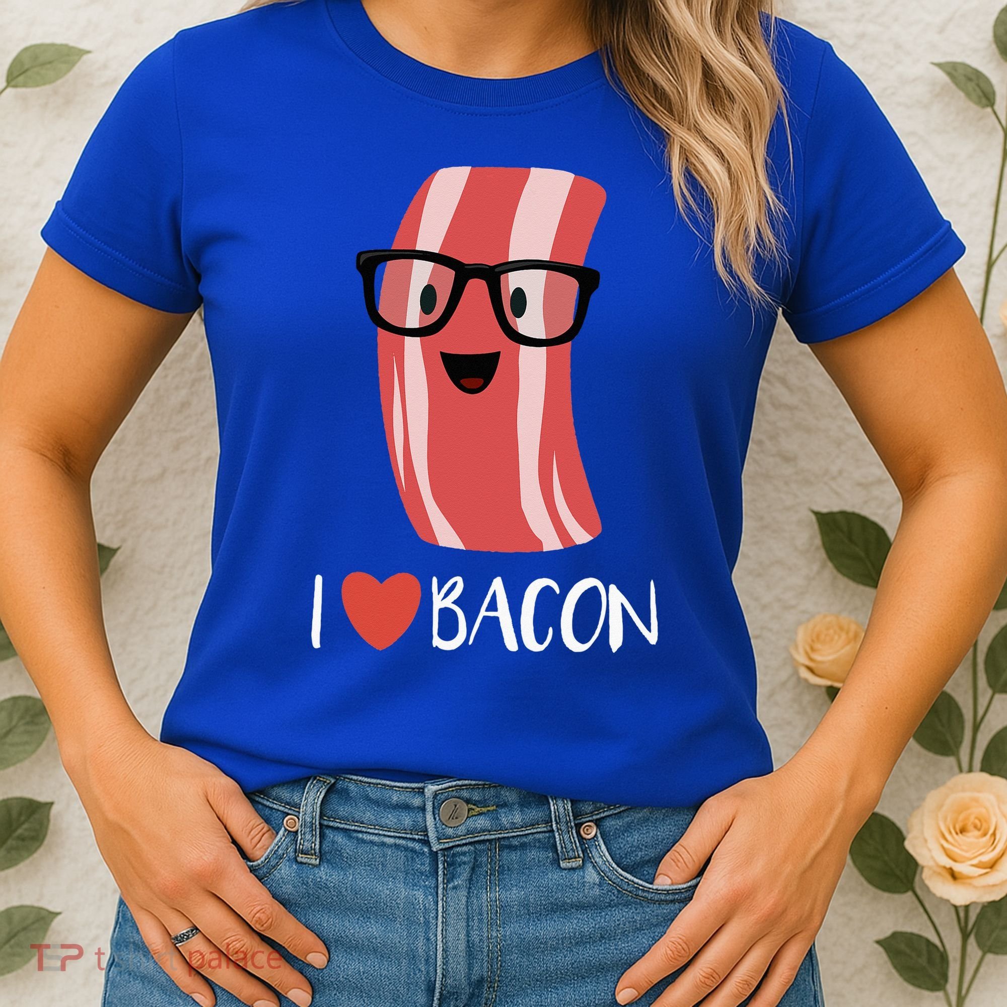 I Love Bacon Geeky Glasses Women's T-Shirt