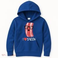 I Love Bacon Geeky Glasses Kids Hoodie thumb 0