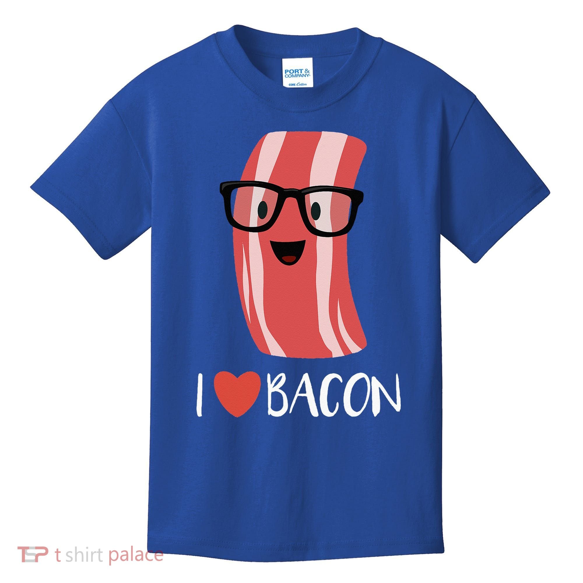 I Love Bacon Geeky Glasses Kids T-Shirt
