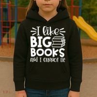 I Like Big Books And I Cannot Lie Book Nerd School Librarian Gift Kids Hoodie thumb 3