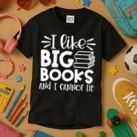 I Like Big Books And I Cannot Lie Book Nerd School Librarian Gift Kids T-Shirt thumb 3