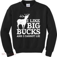 I Like Big Bucks And I Cannot Lie Deer Hunting Kids Sweatshirt thumb 0
