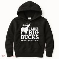 I Like Big Bucks And I Cannot Lie Deer Hunting Kids Hoodie thumb 0