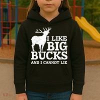 I Like Big Bucks And I Cannot Lie Deer Hunting Kids Hoodie thumb 3