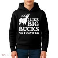 I Like Big Bucks And I Cannot Lie Deer Hunting Kids Hoodie thumb 4