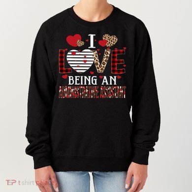 I Love Being An Administrative Assistant Red Plaid Gift Women's Sweatshirt