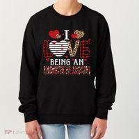 I Love Being An Administrative Assistant Red Plaid Gift Women's Sweatshirt thumb 0