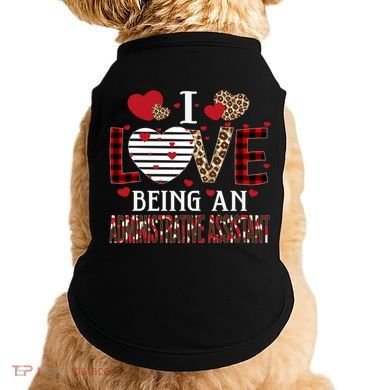 I Love Being An Administrative Assistant Red Plaid Gift Doggie Tank
