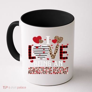I Love Being An Administrative Assistant Red Plaid Gift Coffee Mug