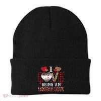 I Love Being An Administrative Assistant Red Plaid Gift Beanie thumb 0