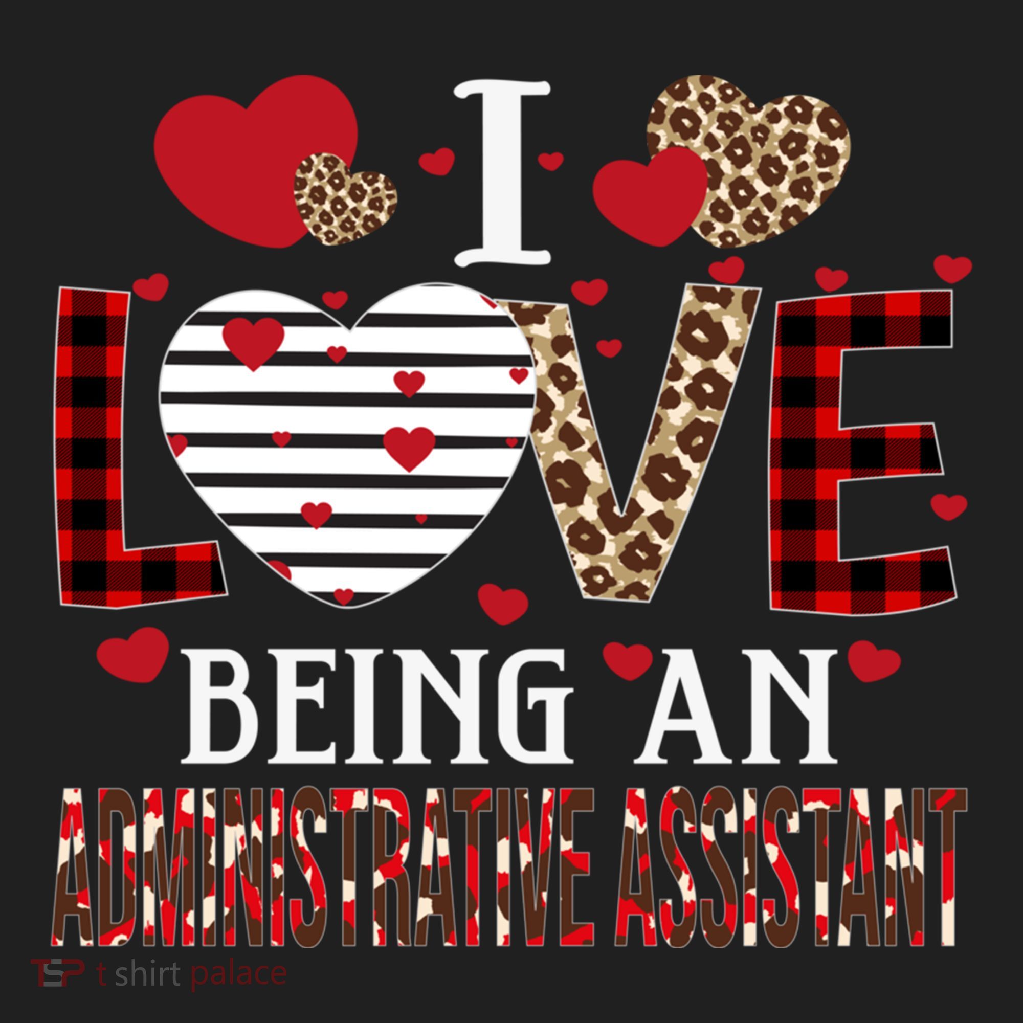 I Love Being An Administrative Assistant Red Plaid Gift Beanie
