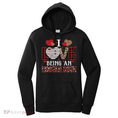 I Love Being An Administrative Assistant Red Plaid Gift Women's Hoodie