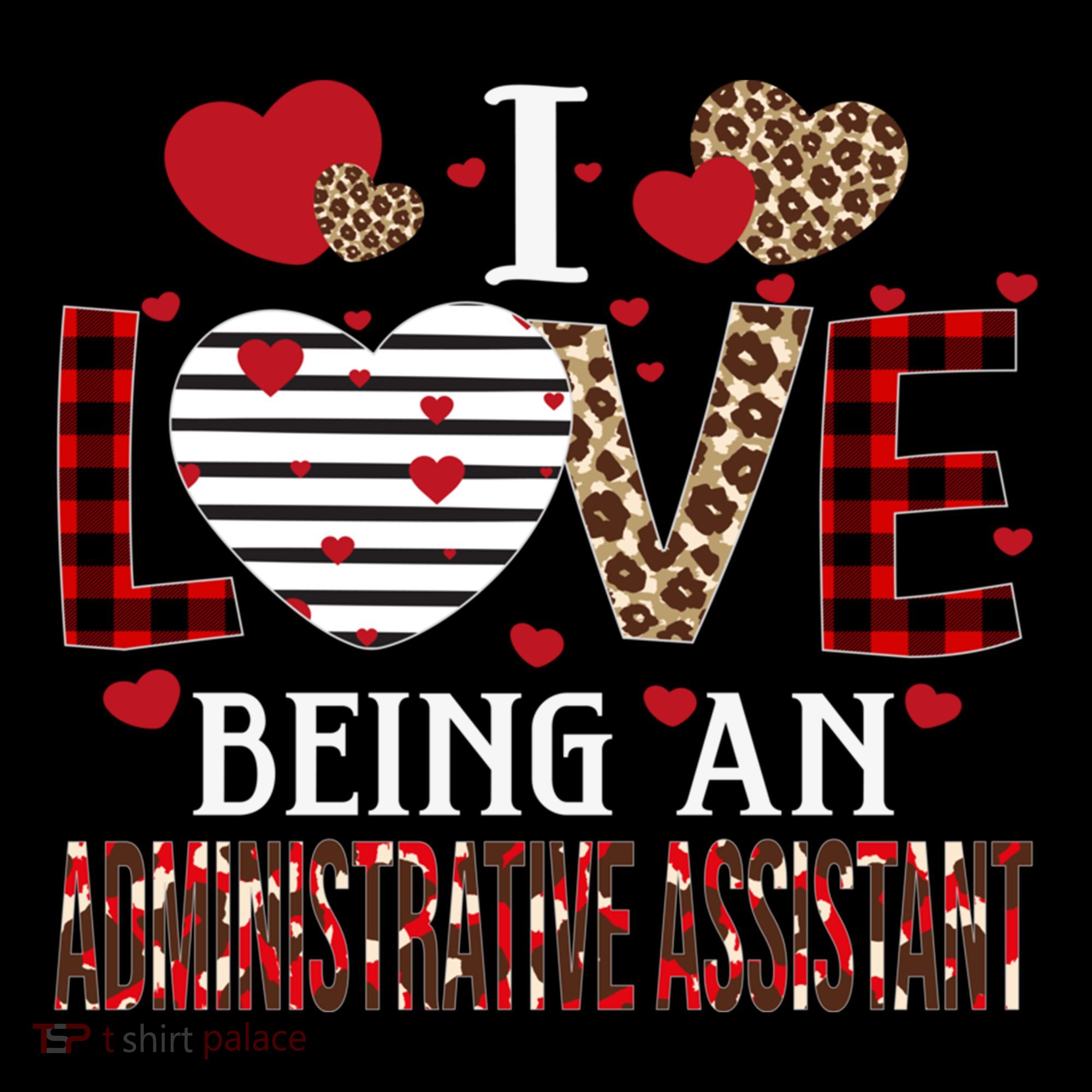 I Love Being An Administrative Assistant Red Plaid Gift Women's Hoodie