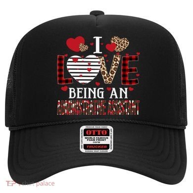 I Love Being An Administrative Assistant Red Plaid Gift Hat