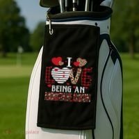 I Love Being An Administrative Assistant Red Plaid Gift Golf Towel thumb 2