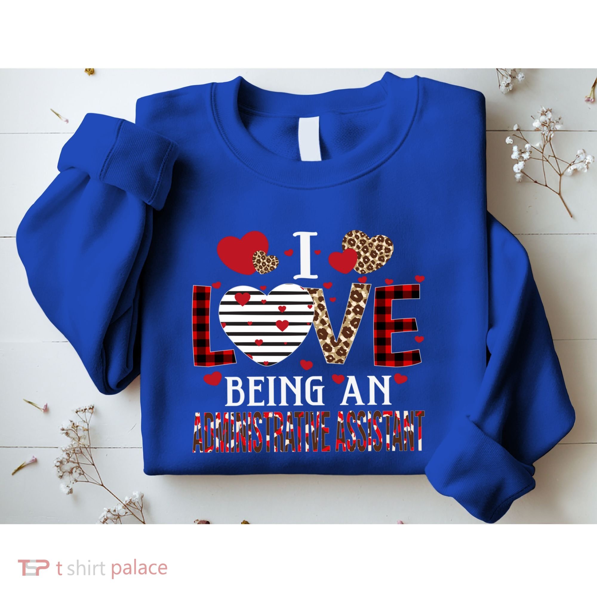 I Love Being An Administrative Assistant Red Plaid Gift Sweatshirt