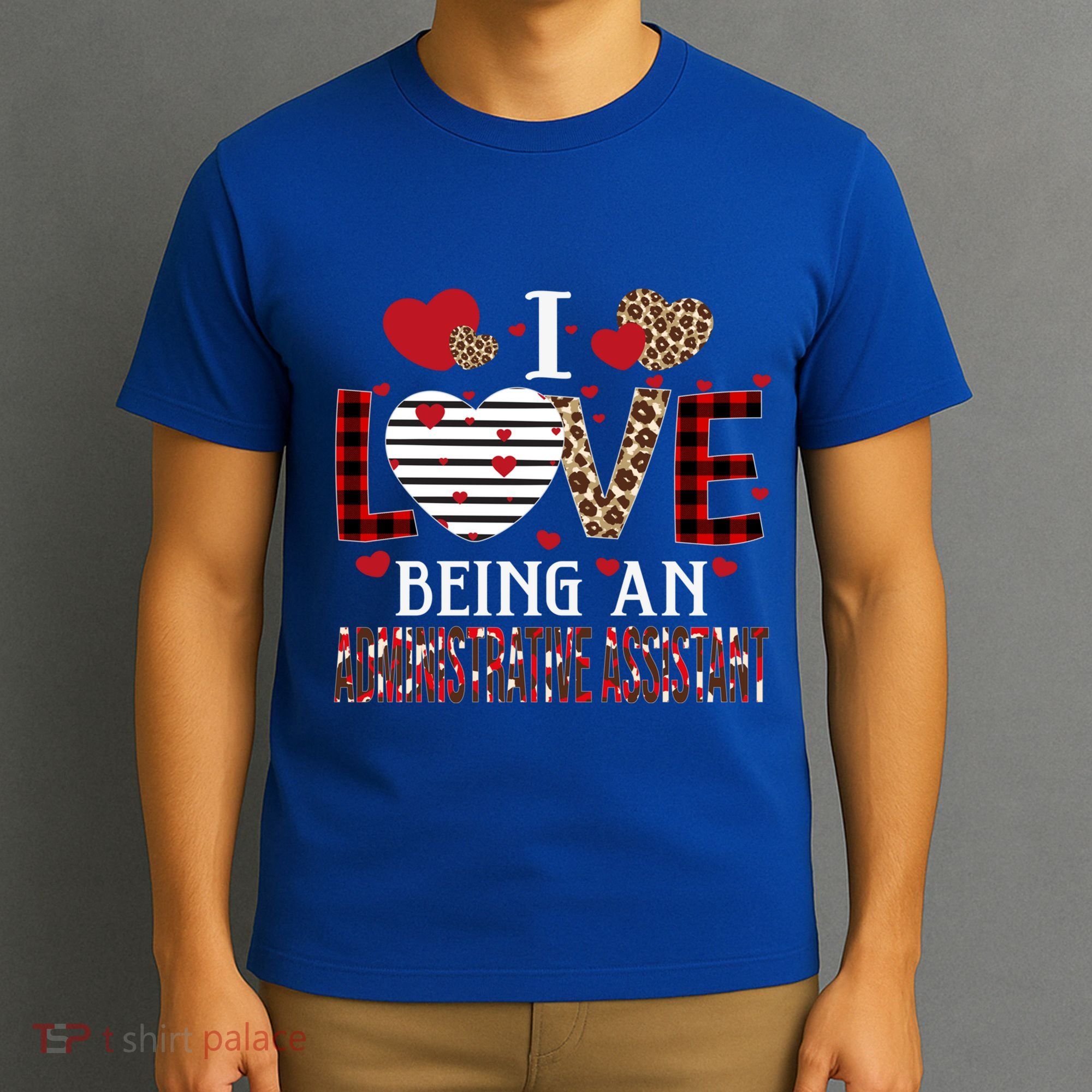 I Love Being An Administrative Assistant Red Plaid Gift T-Shirt
