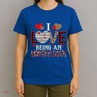I Love Being An Administrative Assistant Red Plaid Gift T-Shirt thumb 4